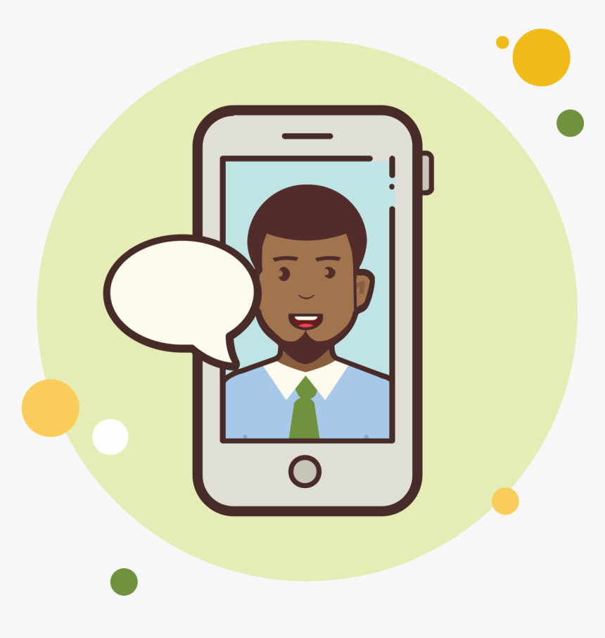 Man With Green Tie Messaging Icon - Man Picture In The Phone Clipart, HD Png Download