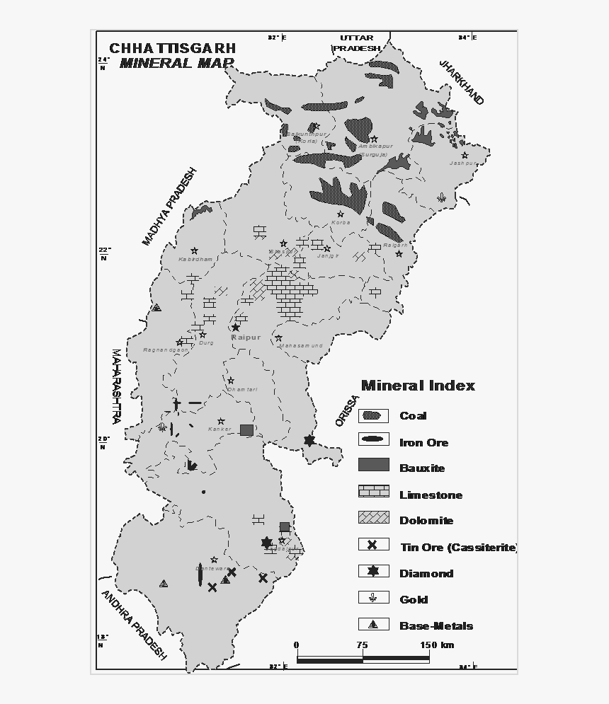 Annual Mineral Produce Worth $ - Industrial Map Of Chhattisgarh, HD Png Download
