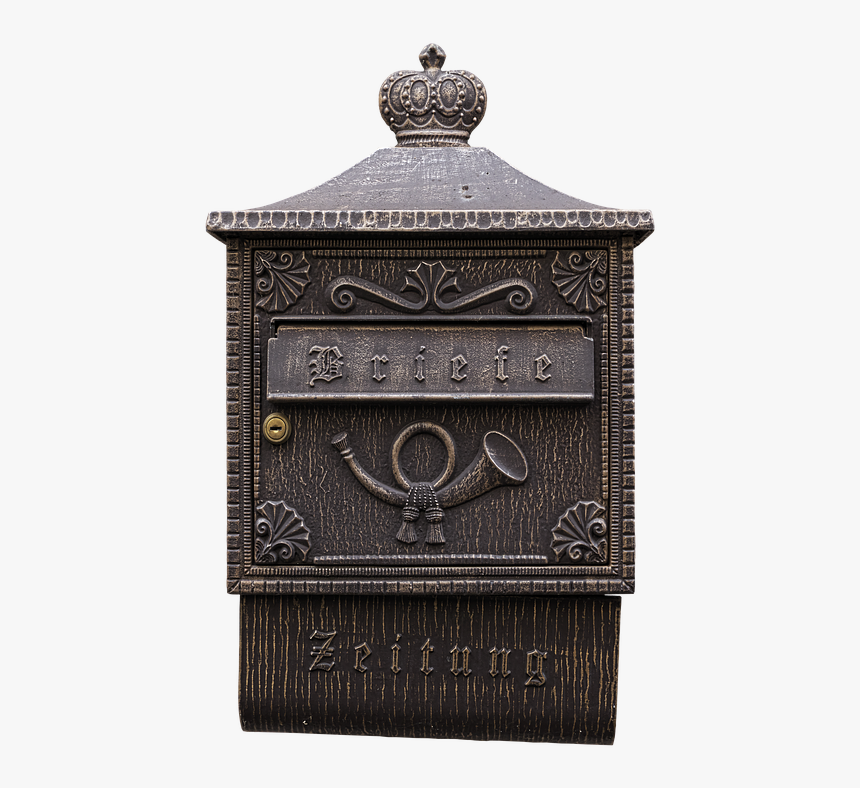 Letter Boxes, Post Horn, Mailbox, White, Metal, Letters - Carving, HD Png Download