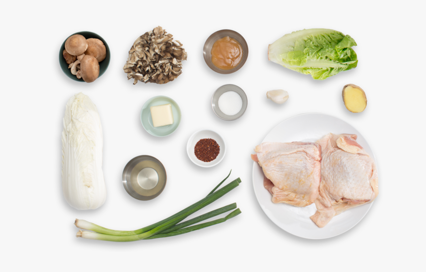 Crispy Chicken Thighs With Braised Lettuce, Kimchi - Superfood, HD Png Download