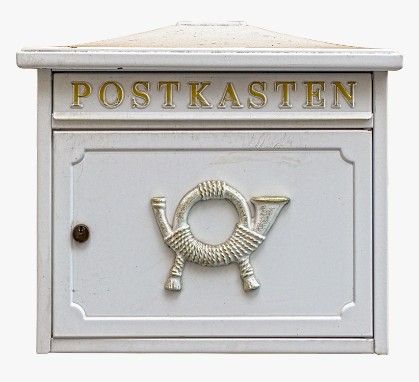 Letter Boxes, Post Horn, Mailbox, White, Metal, Letters - Emblem, HD Png Download