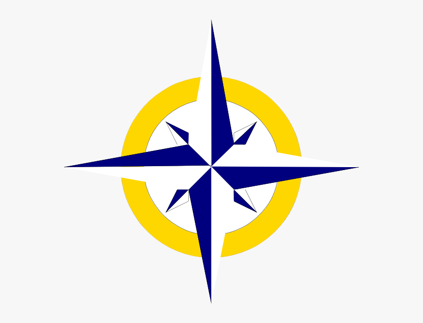 Compass Svg Clip Arts - Blue And Yellow Compass, HD Png Download