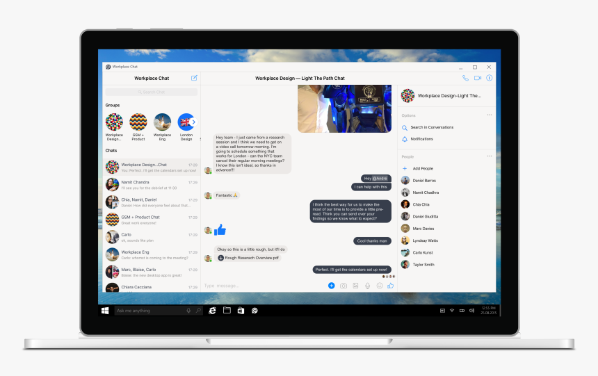 Workplace By Facebook - Facebook On Computer Display, HD Png Download