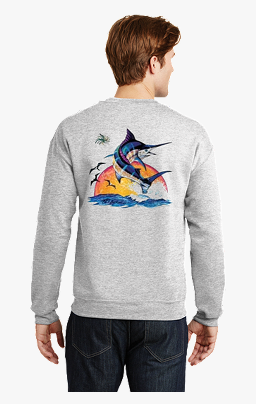 Outer Banks Sunrise Marlin Sweatshirt Deep Sea Fishing - Outer Banks, HD Png Download