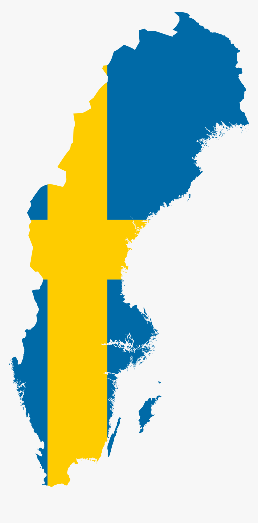 Sweden Flag Map, HD Png Download