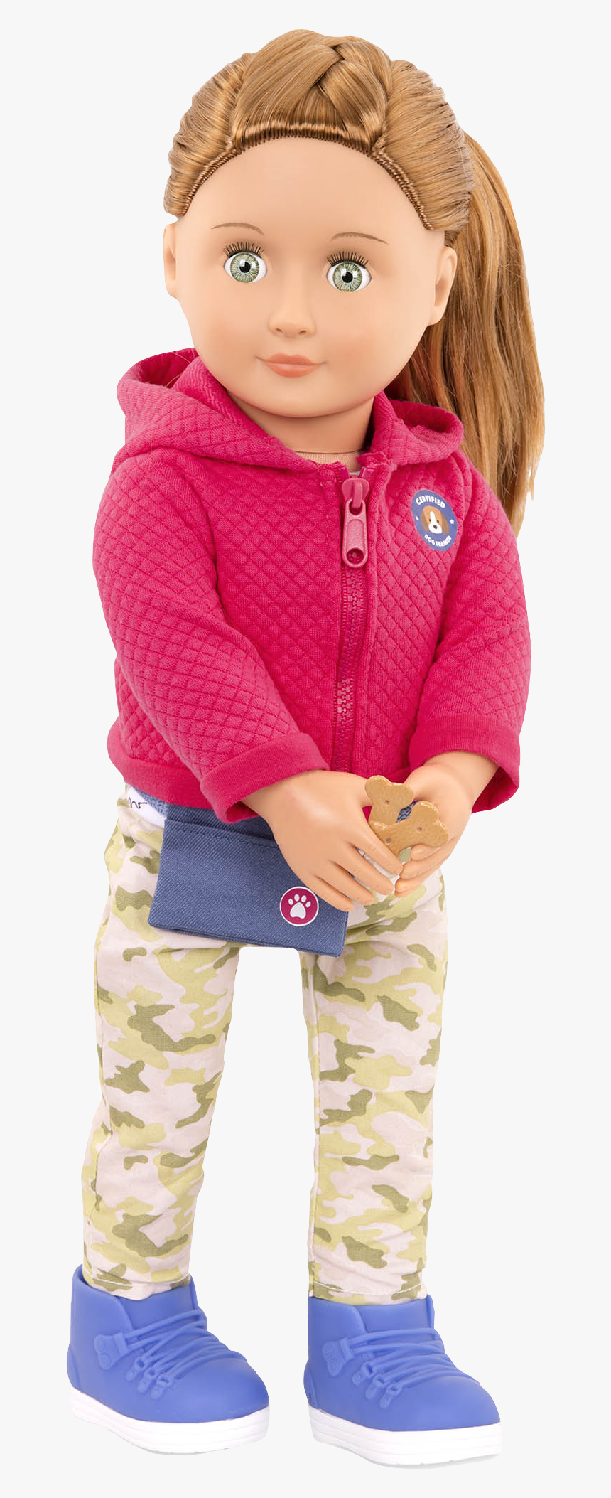 Hattie Wearing Tender Trainer Outfit And Holding Dog - Hattie Our Generation Doll, HD Png Download