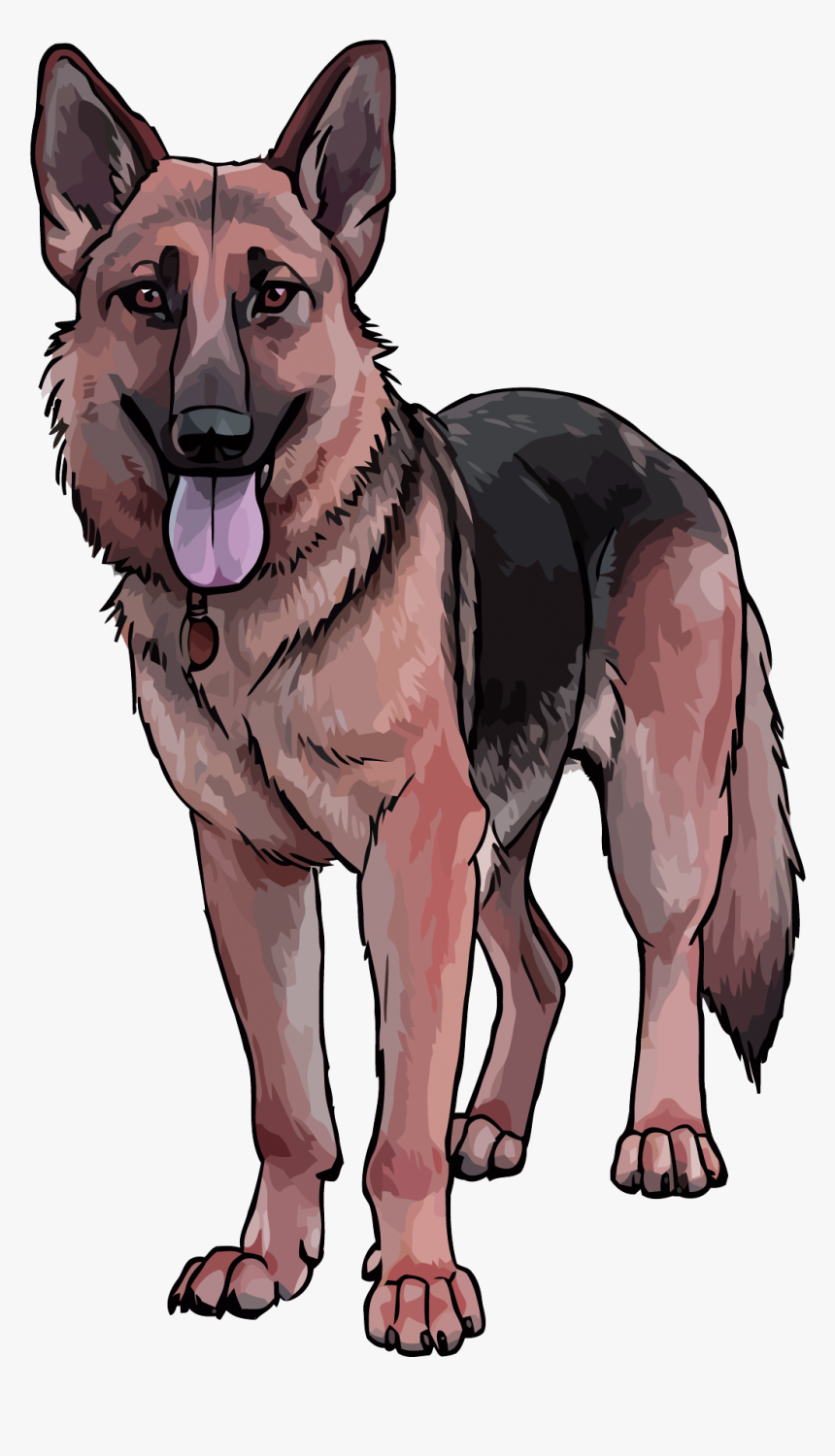 Transparent German Shepherd Silhouette Png - Cute German Shepherd Clipart, Png Download