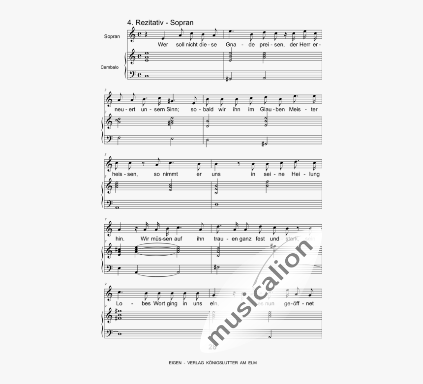 Graupner , Johann Christoph - Prelude In C Major Kellner, HD Png Download