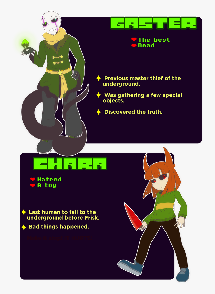 Underchaser Gaster And Chara - Gaster And Chara, HD Png Download