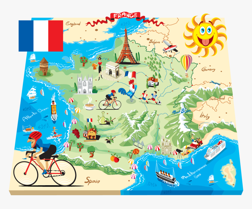 French Outline Map Flag, HD Png Download