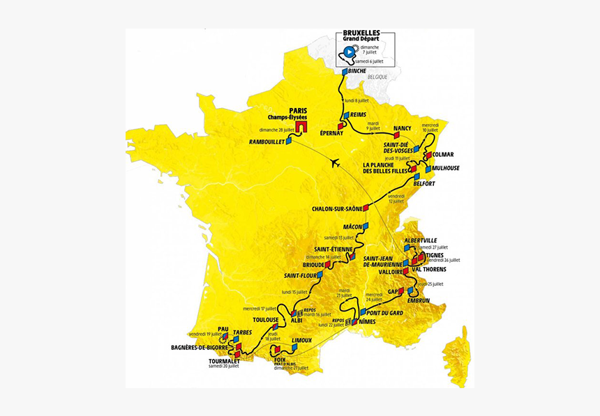 Tour De France 2019 Trasa, HD Png Download