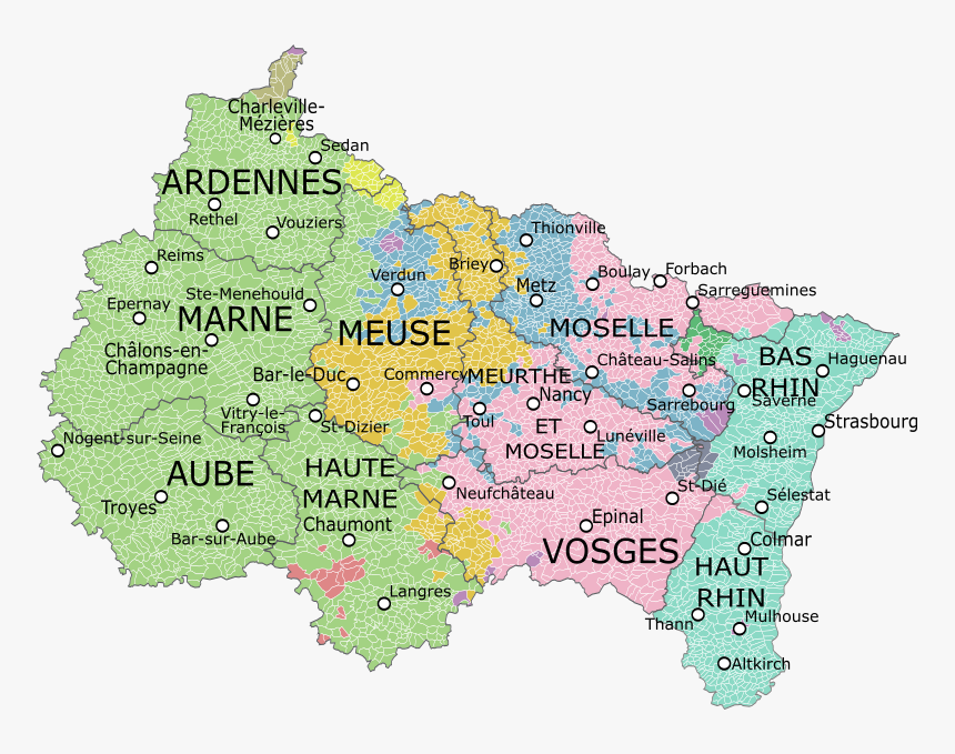 Map Of Grand Est Region - Map Of Grand Est France, HD Png Download