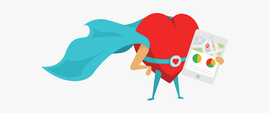 Cartoon Heart With A Cape, HD Png Download