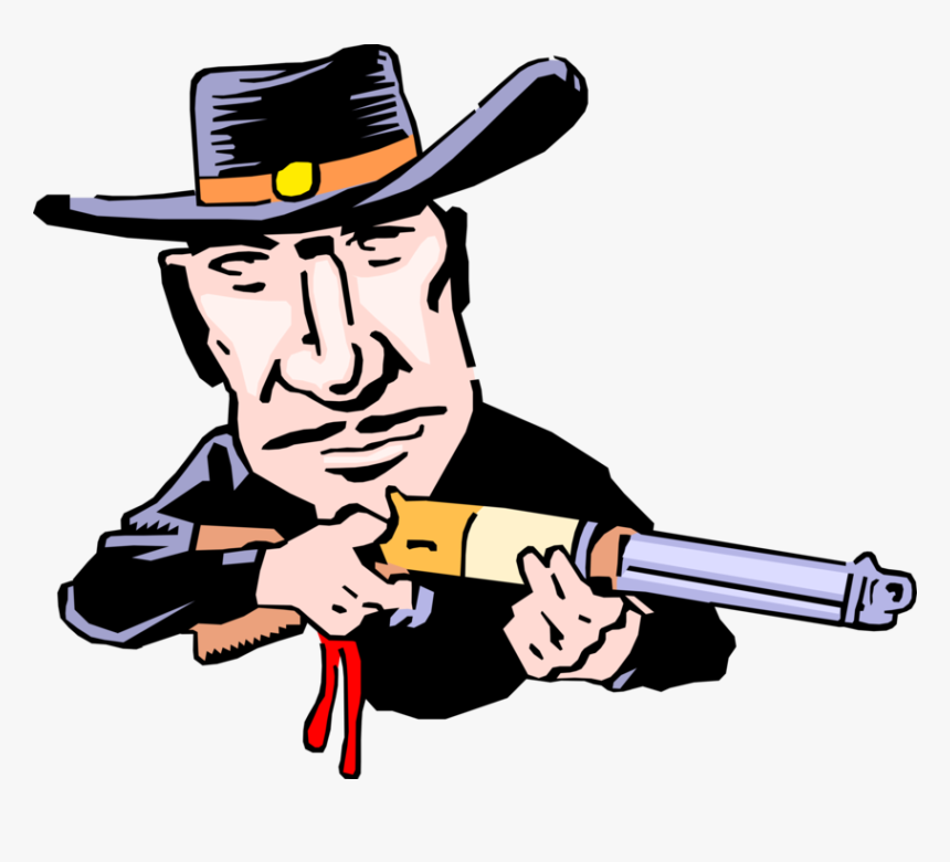 Vector Illustration Of Old West Gunslinger With Shotgun - Shotgun Wedding, HD Png Download