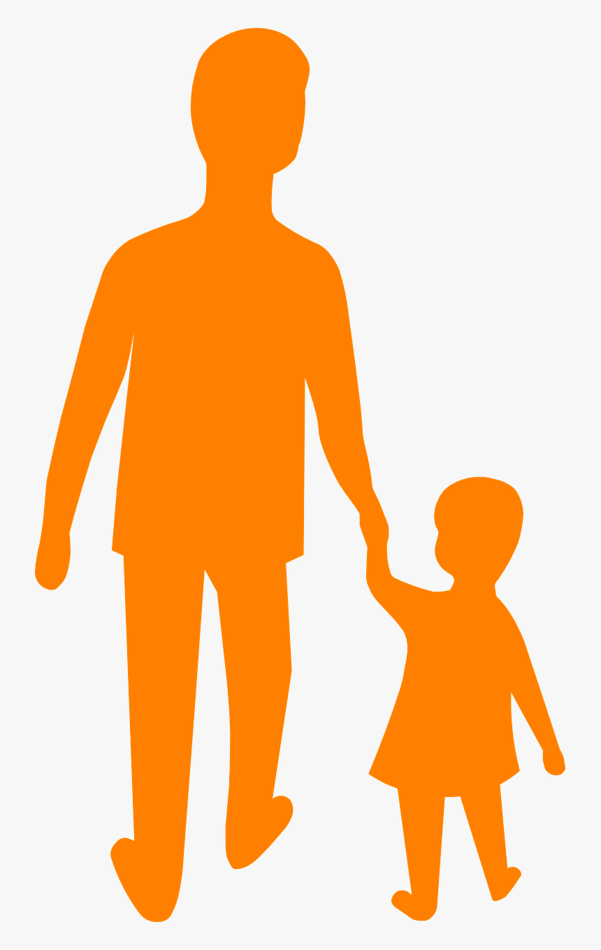 Father-310580 - Parent And Child Holding Hands Silhouette, HD Png Download