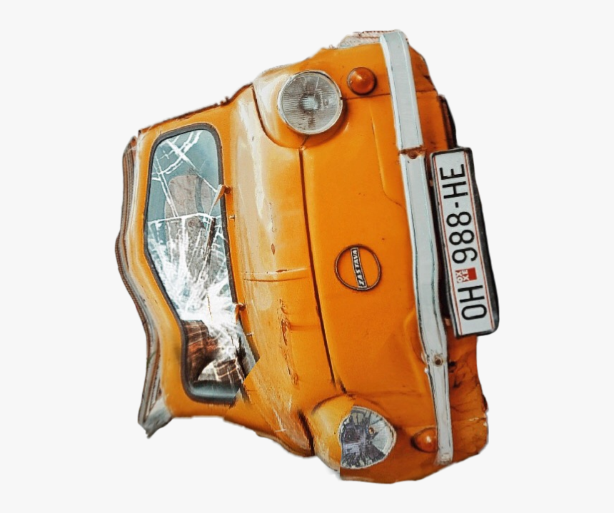#wrecked #car #vehicle #automobile #wreckedcar - Van, HD Png Download