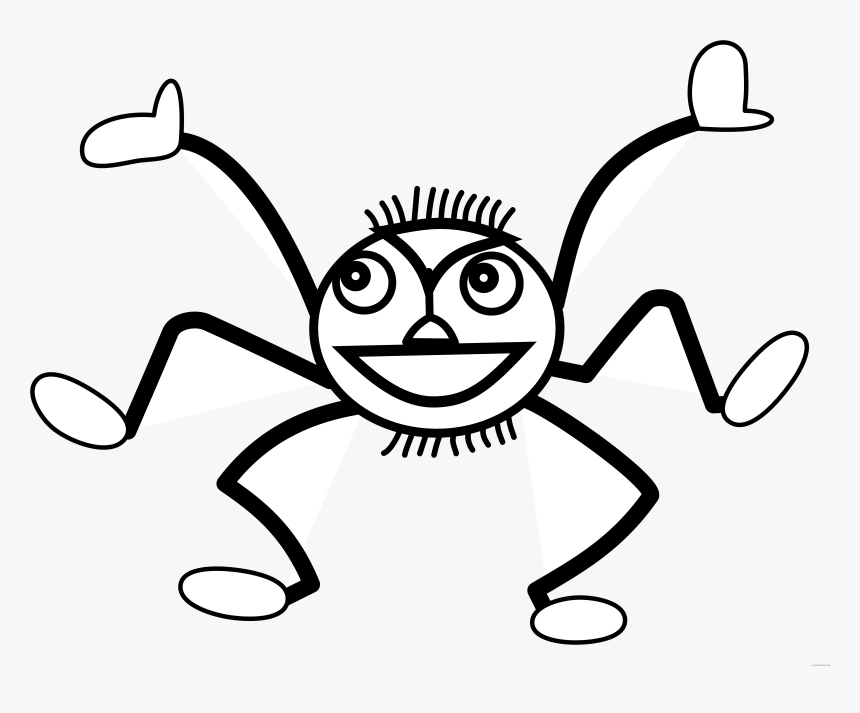Spider Outline Clipart - Spider In Black And White, HD Png Download