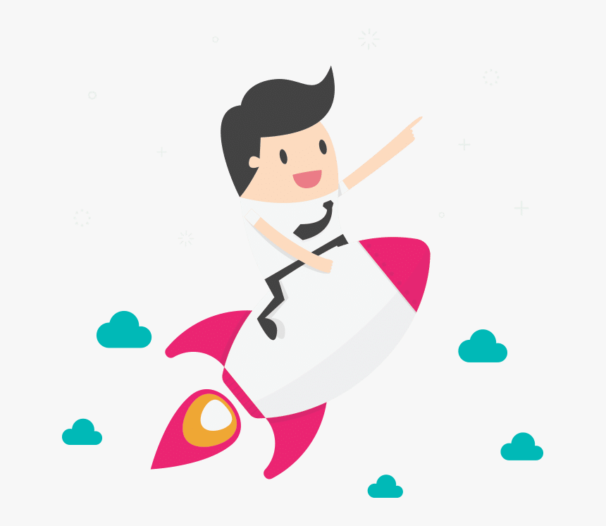 Transparent Frustrated Clipart - Man On Rocket Clipart, HD Png Download