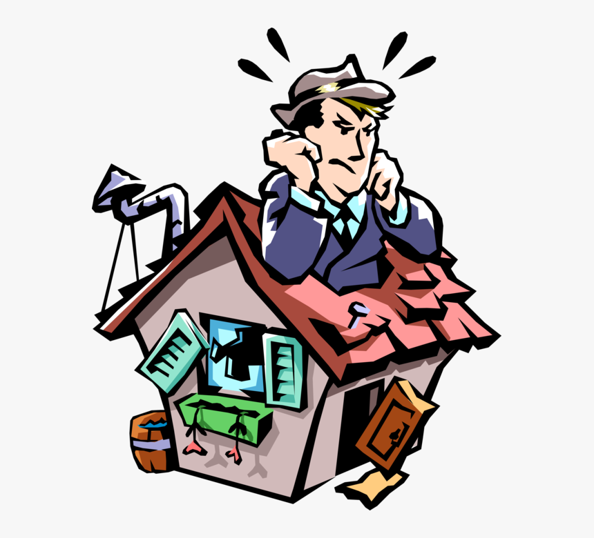 Vector Illustration Of Frustrated Homeowner Can T Keep, HD Png Download