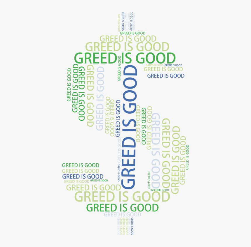 Greed Word Cloud No Background - Free Hot Dog Coupon, HD Png Download