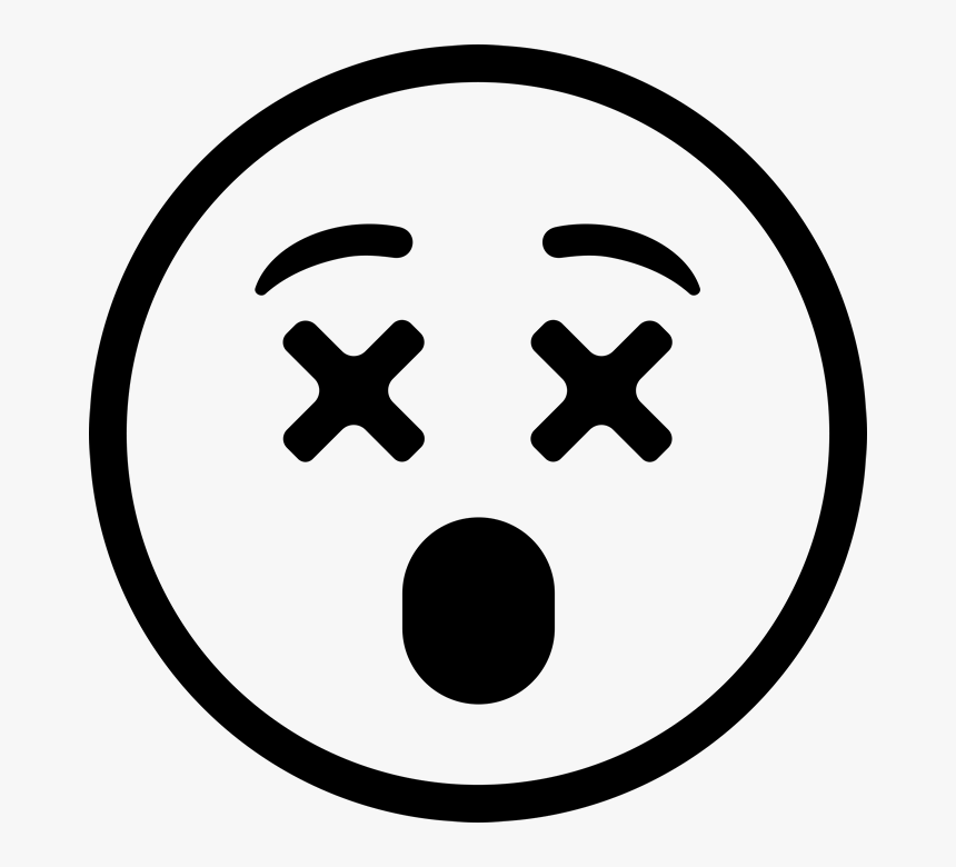 Dizzy Emoji Black And White, HD Png Download