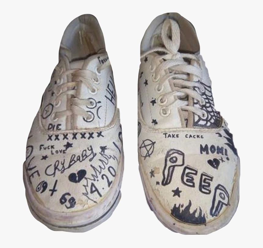Peep Grunge Edgy Lilpeep Aesthetic Freetoedit - Lil Peep White Shoes, HD Png Download