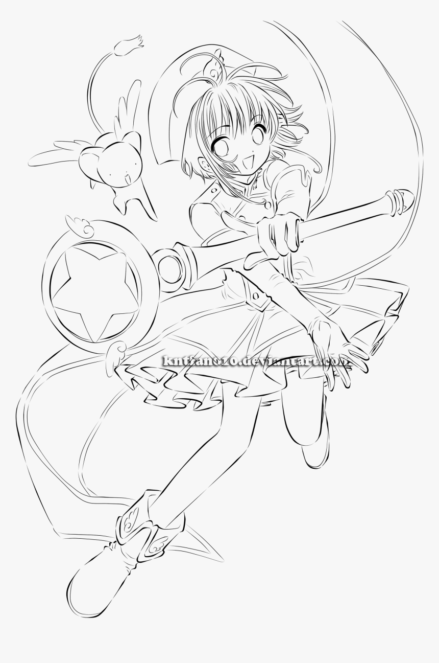 Cardcaptor Sakura Lineart By Kntfan010, HD Png Download