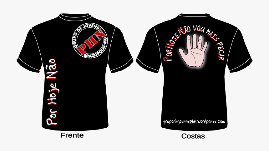 Camiseta Preta Do Grupo De Jovens Phn De Brazã³polis-mg - T-shirt, HD Png Download