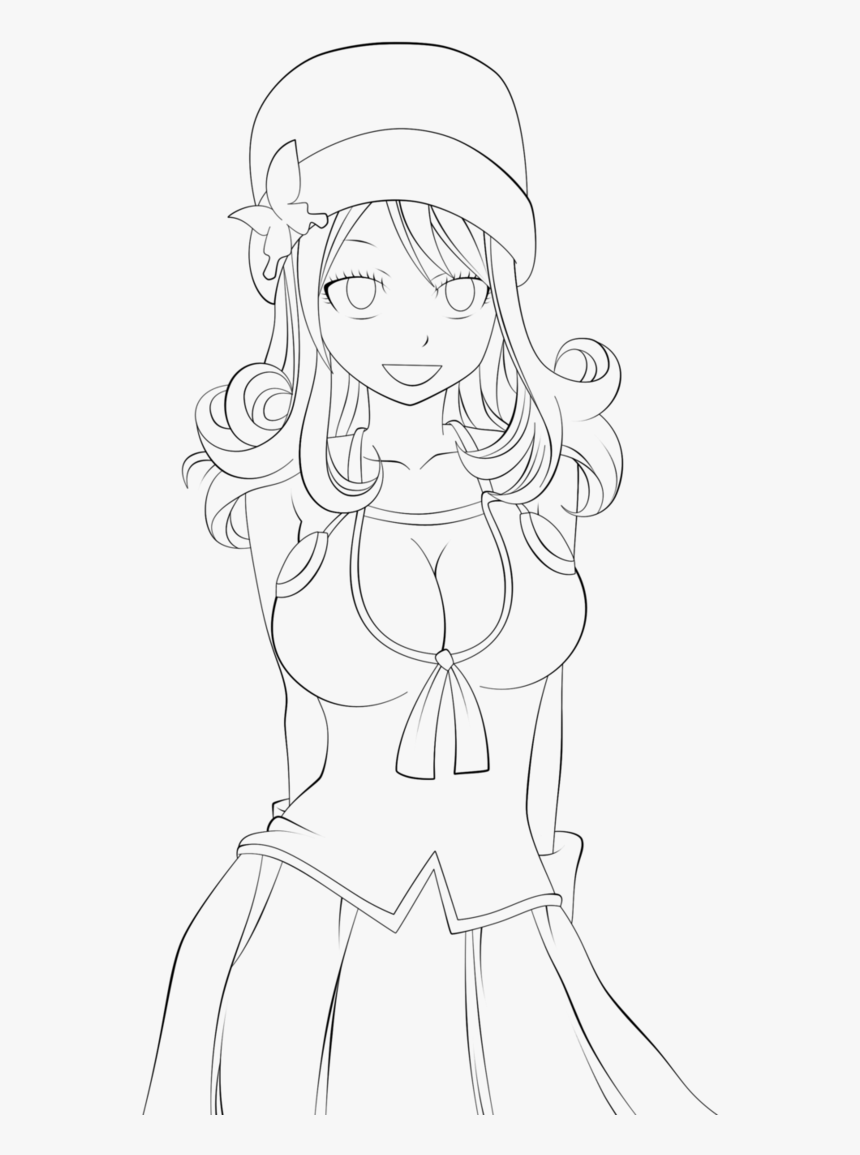Juvia Fairy Tail Drawing , Png Download - Line Art, Transparent Png