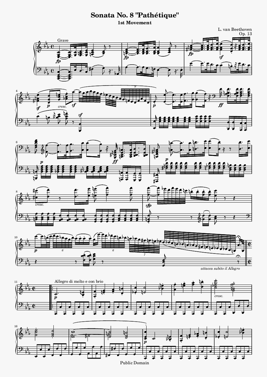 Page - Pathetique Beethoven, HD Png Download