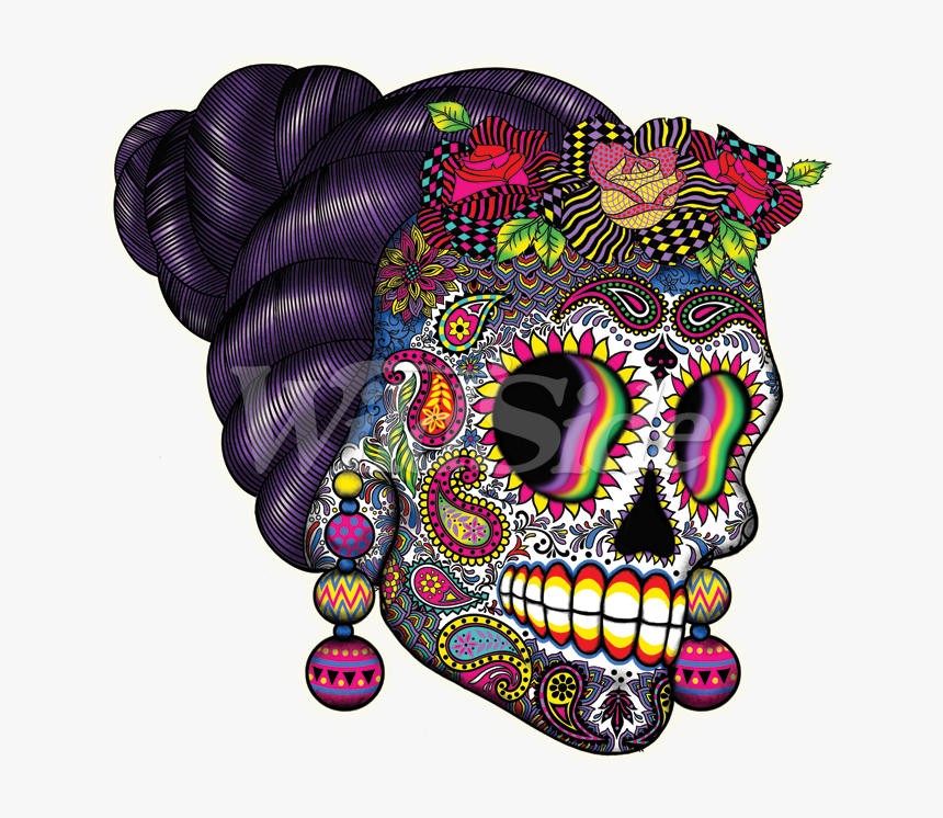 Day Of The Dead Skull Png, Transparent Png