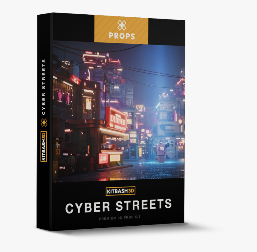 Cyber Streets 
 Srcset Data - Kitbash3d Models Props Roads, HD Png Download