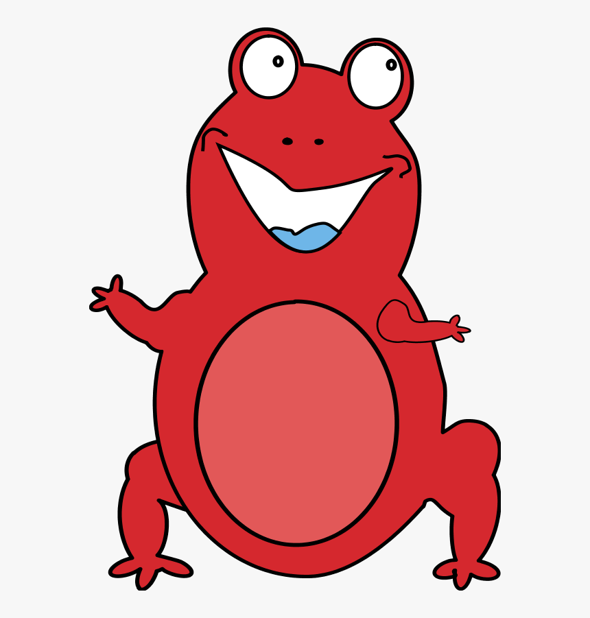 Frog Smiling Cartoon Funny Comic - Png Cartoon Frog Red, Transparent Png