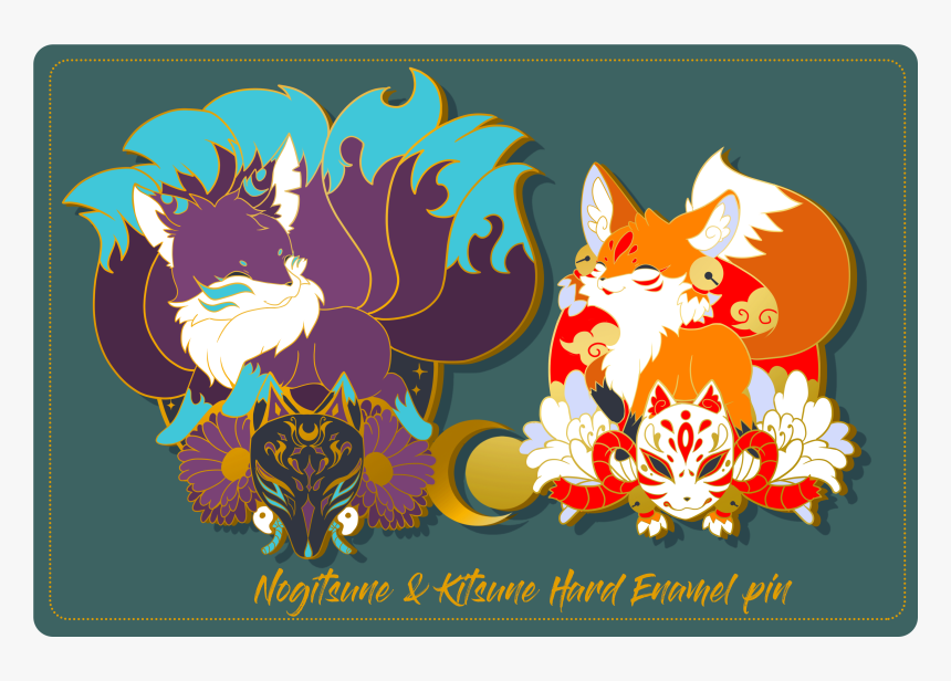 Kitsune Enamel Pin, HD Png Download
