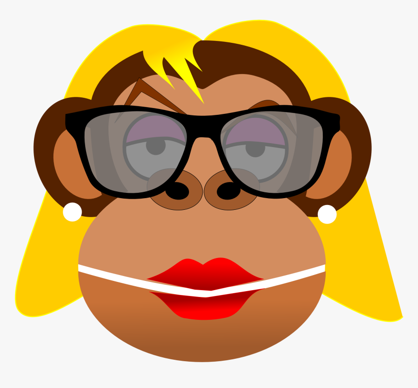 Girl Monkey With Glasses, HD Png Download