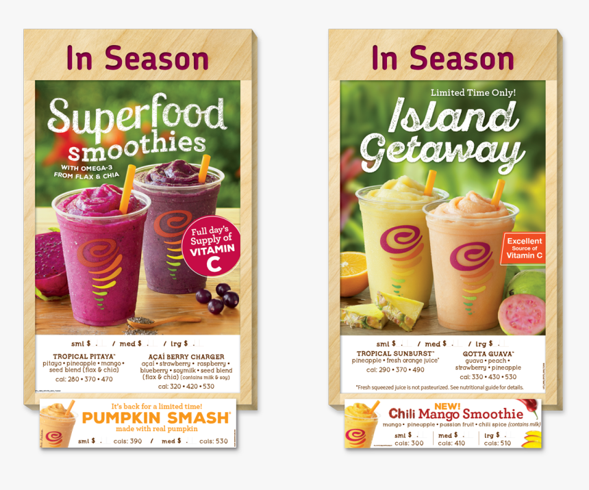 Jamba Juice Menu Board, HD Png Download , Transparent Png Image PNGitem
