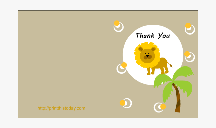 Free Printable Jungle Themed Baby Shower Thank You - Invitation, HD Png Download