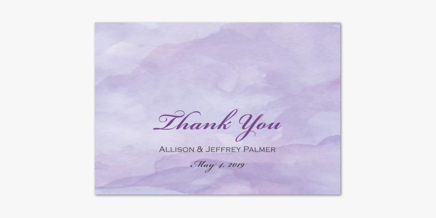 Lavender Love Thank You Card With Fold 
								data-caption - Mist, HD Png Download