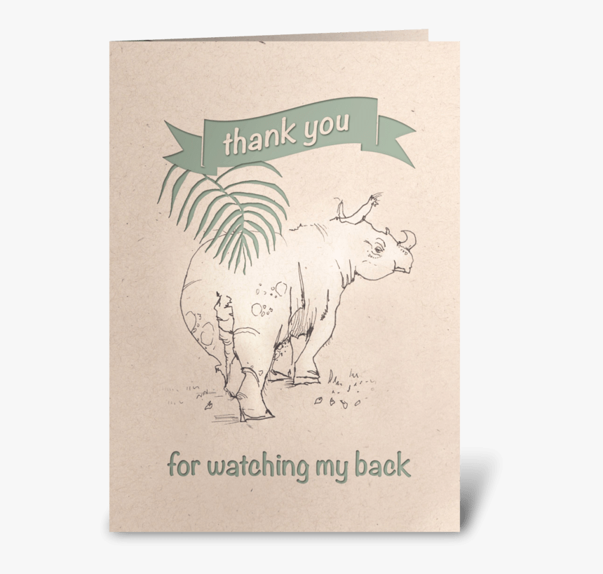 Rhino Thank You Card Greeting Card - Illustration, HD Png Download