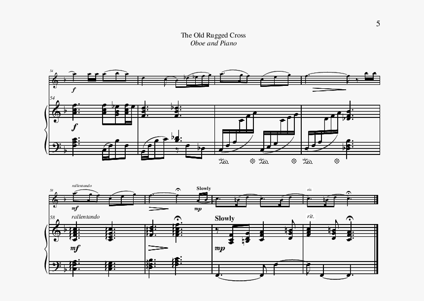 The Old Rugged Cross Thumbnail - Sheet Music, HD Png Download