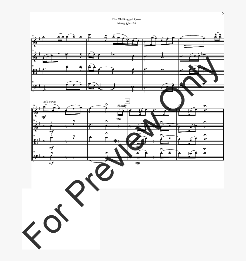 The Old Rugged Cross Thumbnail - Sheet Music, HD Png Download