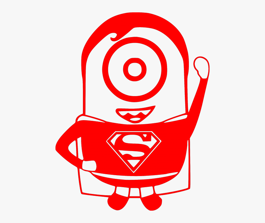 Please Note That The White Image Is A White Sticker - Superman Minion Black And White, HD Png Download