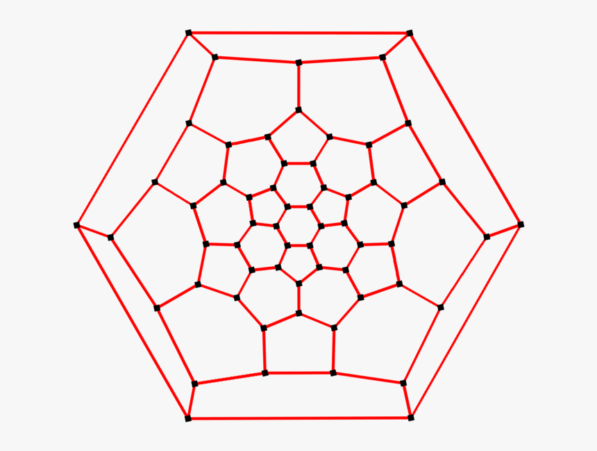 Truncated Icosahedron Schlegel Diagram, HD Png Download