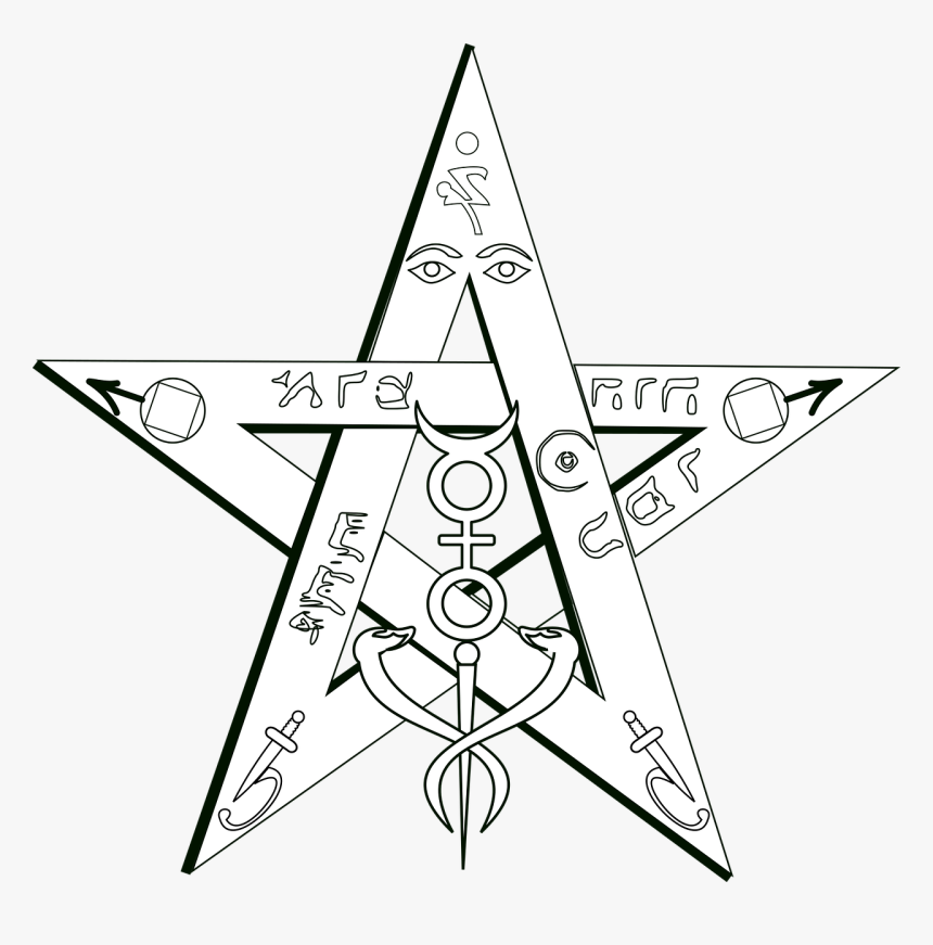 Magic Tetragramaton Esoteric Free Photo - Pentagram, HD Png Download