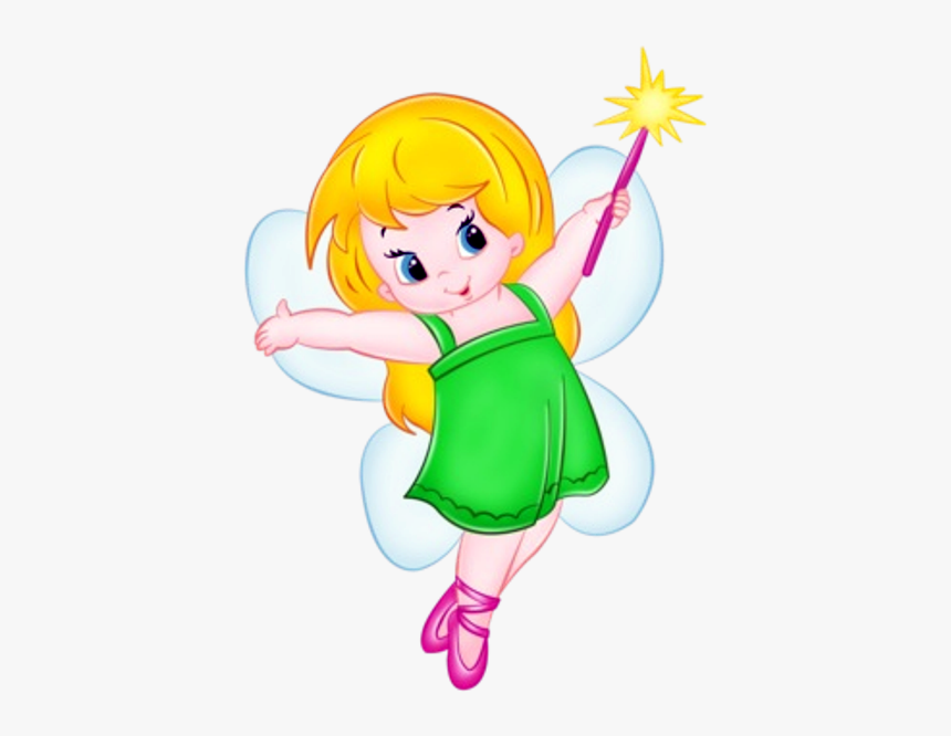 Cute Baby Fairies - Cartoon Fairy With Flower, HD Png Download