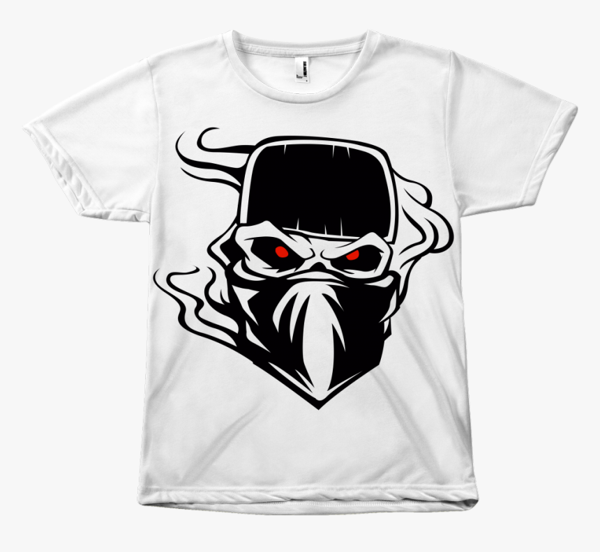 Skull Bandana T-shirt - Skull With Bandana And Hat, HD Png Download