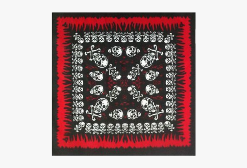 #skull #flame #pattern #bandana #fabric - Kerchief, HD Png Download