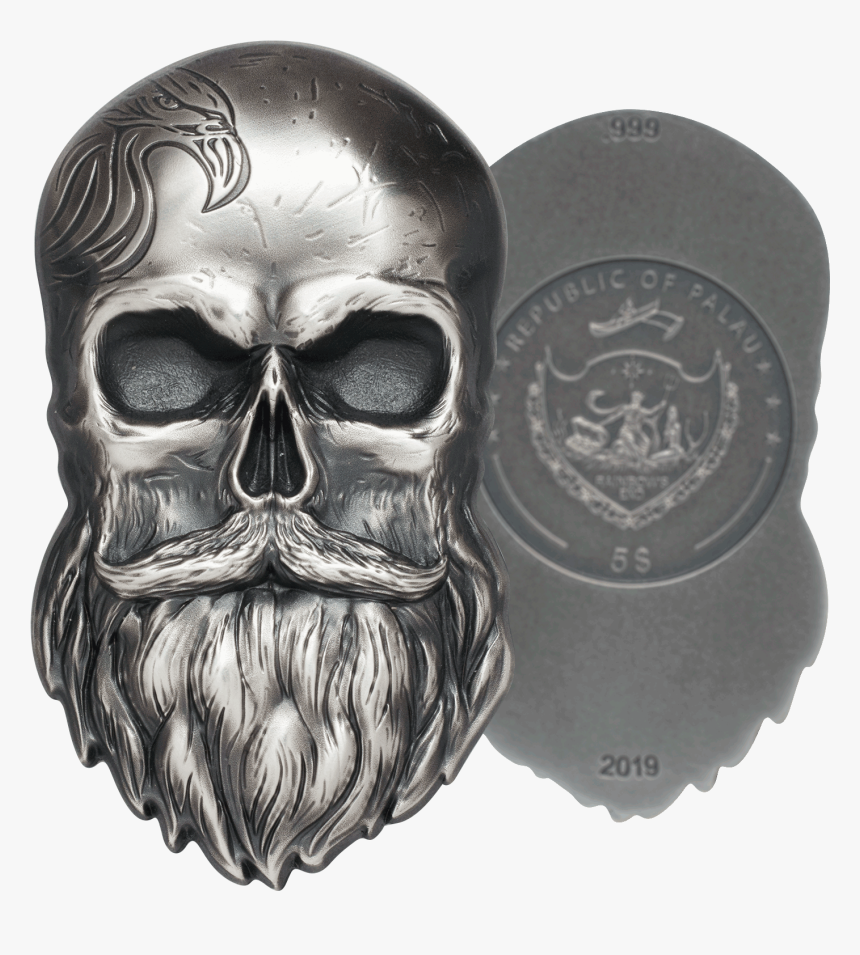 Biker Skull 2019 1 Oz Pure Silver Coin Palau, HD Png Download