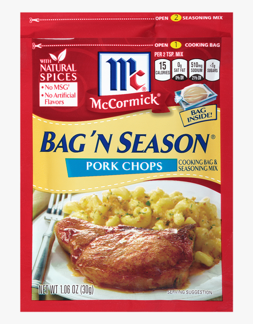 Bag N Season Pork Chops - Mccormick Bag N Season Pork Chops, HD Png Download