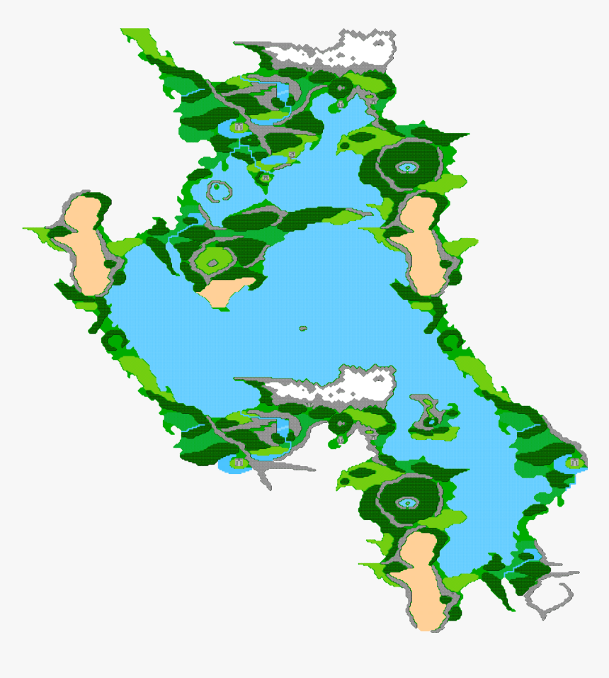 Image Ffii Tropical Island Map Png Final Fantasy Wiki - Final Fantasy Iii Nes World Map, Transparent Png